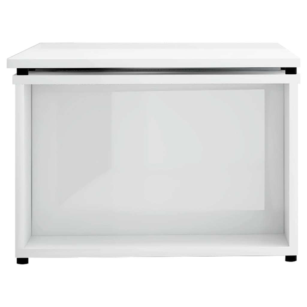 vidaXL Mesa de centro 150x50x35 cm contraplacado branco brilhante