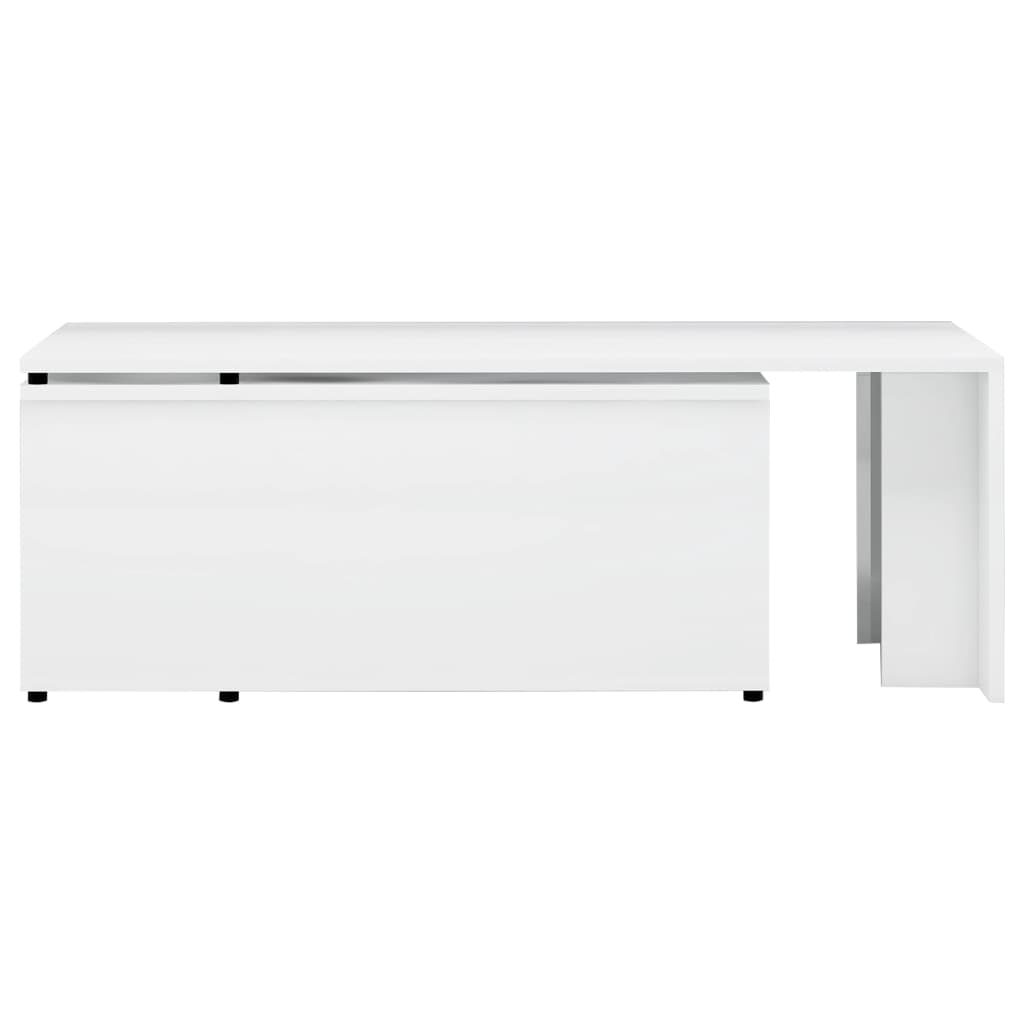 vidaXL Mesa de centro 150x50x35 cm contraplacado branco brilhante