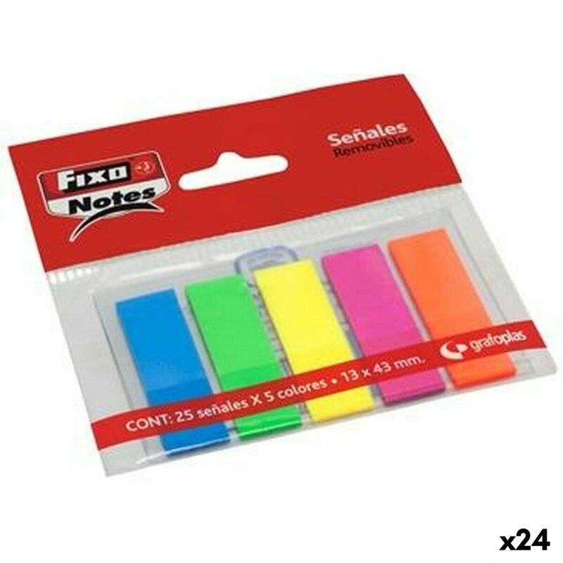 Fixo|Notas Adesivas Fixo 25 Folhas 13 x 43 mm (24 Unidades) Fixo|Notas Adesivas Fixo 25 Folhas 13 x 43 mm (24 Unidades)