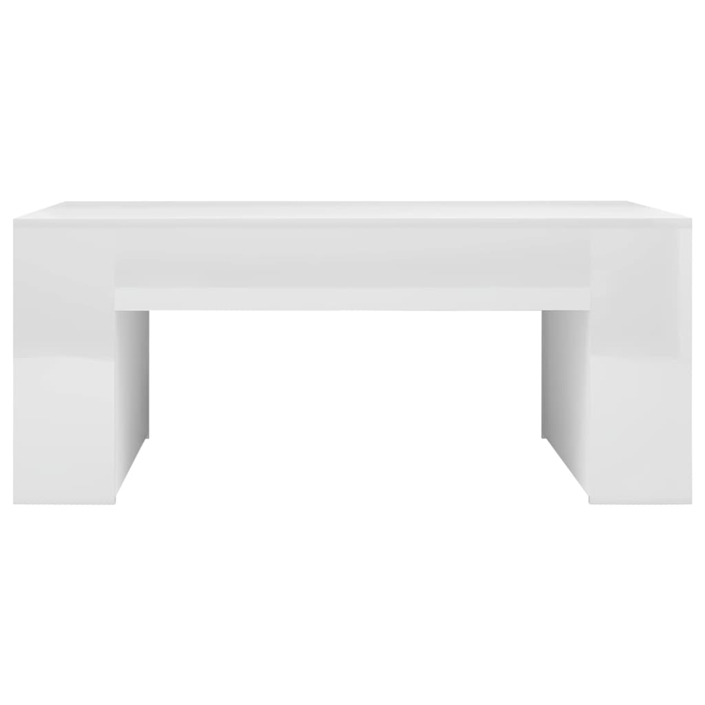 vidaXL Mesa de centro 100x60x42 cm contraplacado branco brilhante