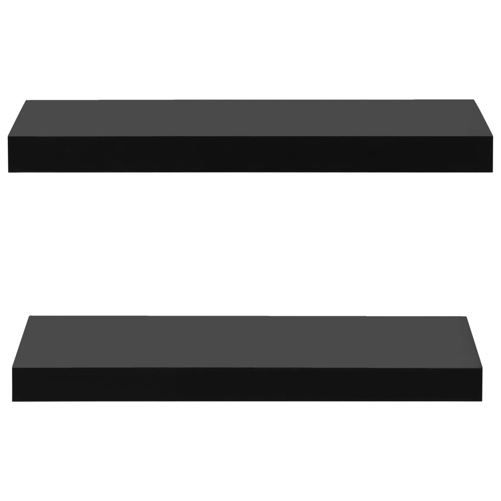 vidaXL Prateleiras de parede suspensas 2 pcs 40x20x3,8 cm preto