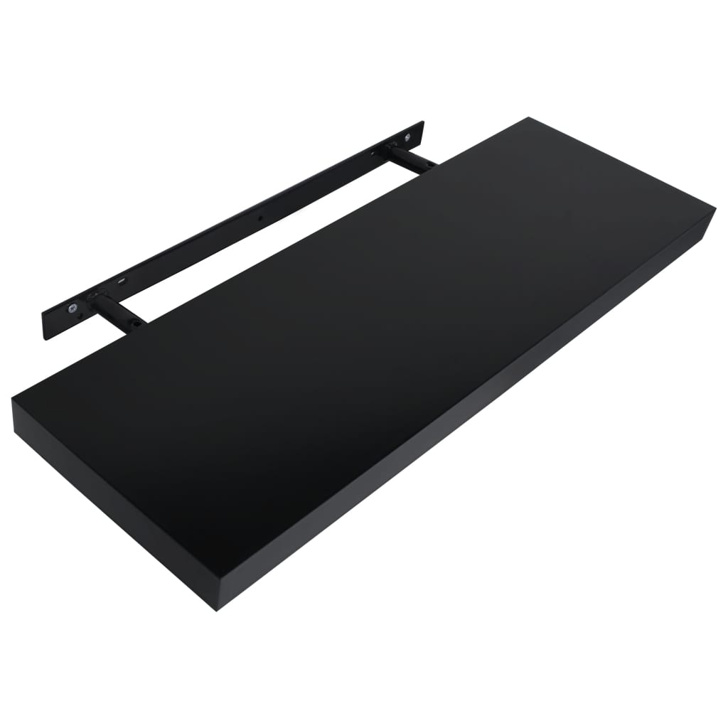 vidaXL Prateleiras de parede suspensas 2 pcs 80x20x3,8 cm preto