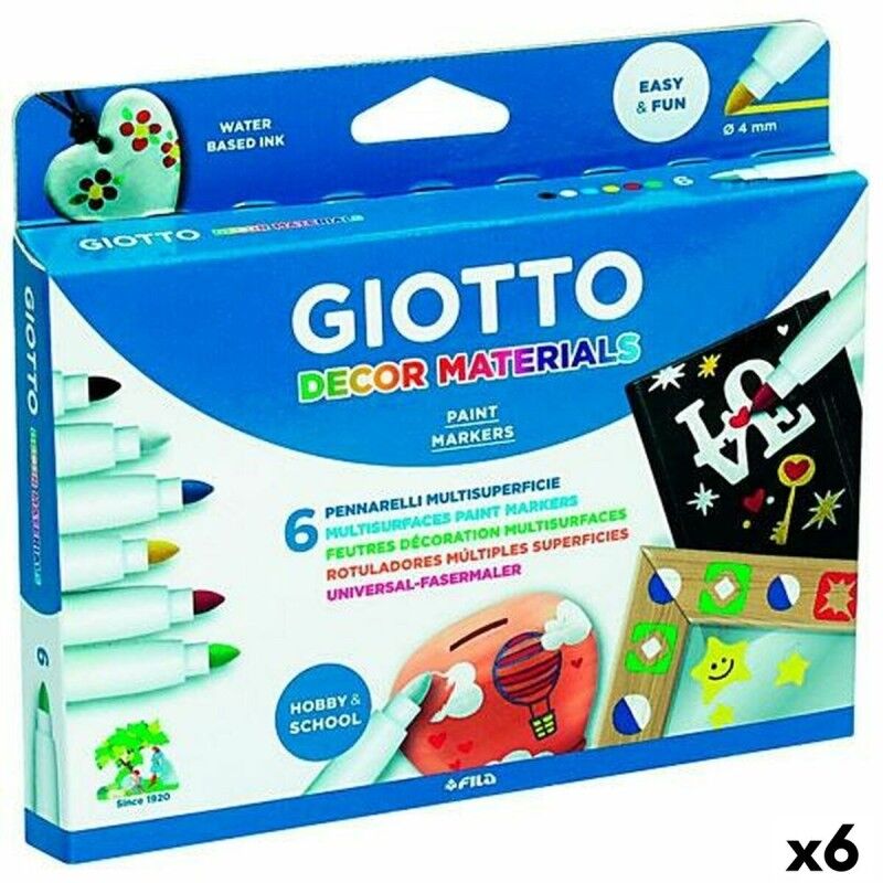 Giotto|Conjunto de Canetas de Feltro Giotto Multicolor 6 Peças (6 Unidades) Giotto|Conjunto de Canetas de Feltro Giotto Multicolor 6 Peças (6 Unidades)