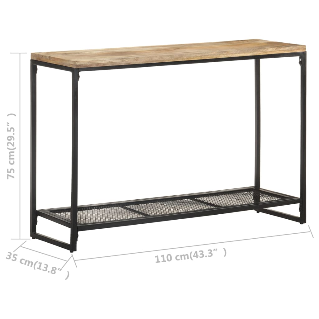 vidaXL Mesa consola 110x35x75 cm madeira de mangueira maciça