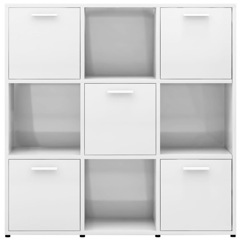 vidaXL Estante 90x30x90 cm contraplacado branco brilhante