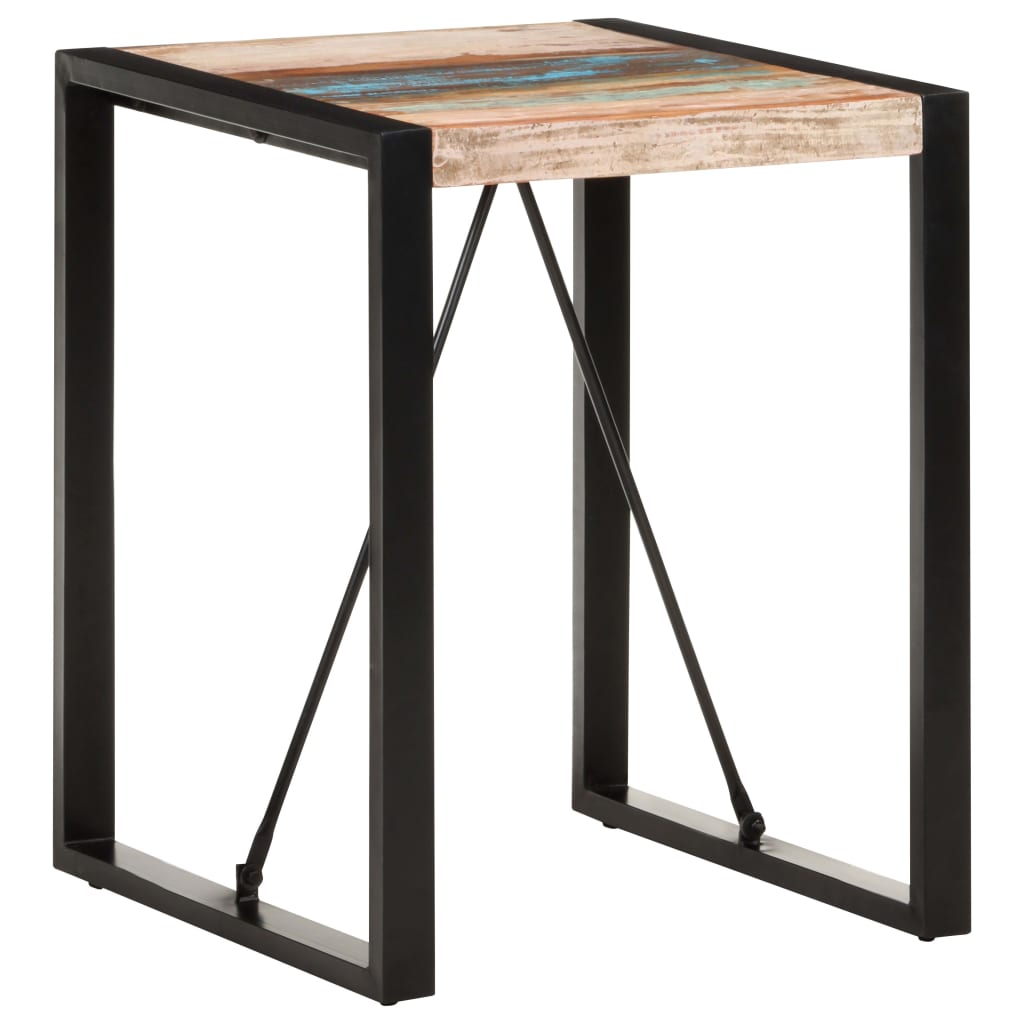 vidaXL Mesa de jantar 60x60x75 cm madeira recuperada maciça