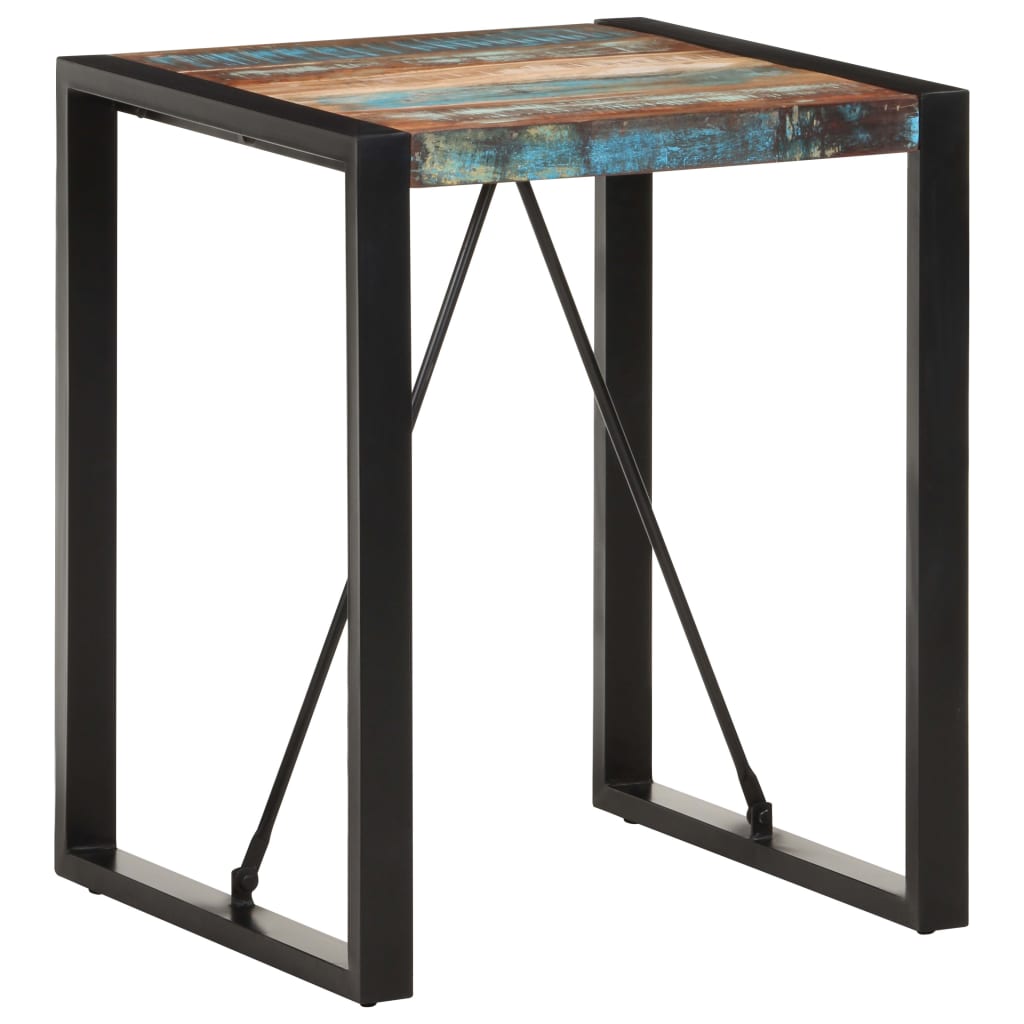 vidaXL Mesa de jantar 60x60x75 cm madeira recuperada maciça