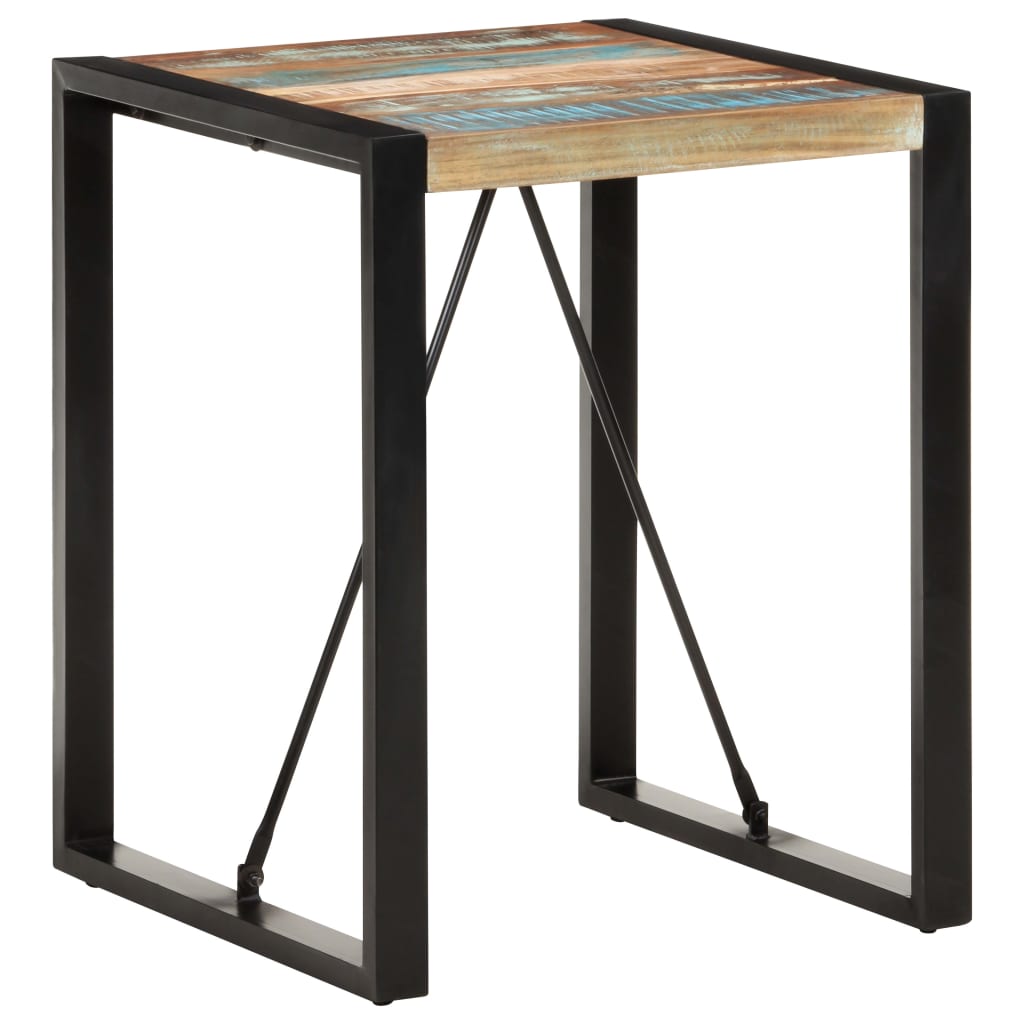 vidaXL Mesa de jantar 60x60x75 cm madeira recuperada maciça