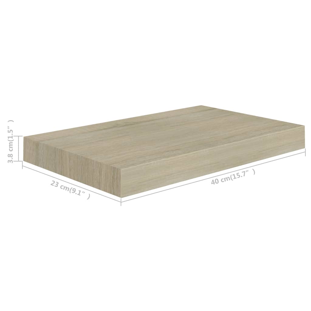 vidaXL Prateleiras parede suspensas 4 pcs 40x23x3,8cm MDF cor carvalho