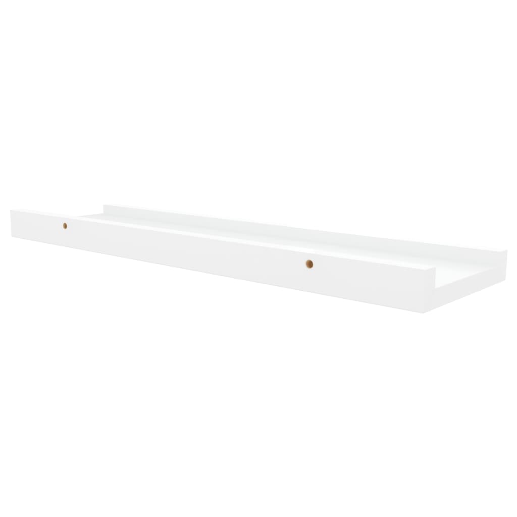 vidaXL Unidade de prateleiras com rebordo 2 pcs 40x9x3 cm MDF branco