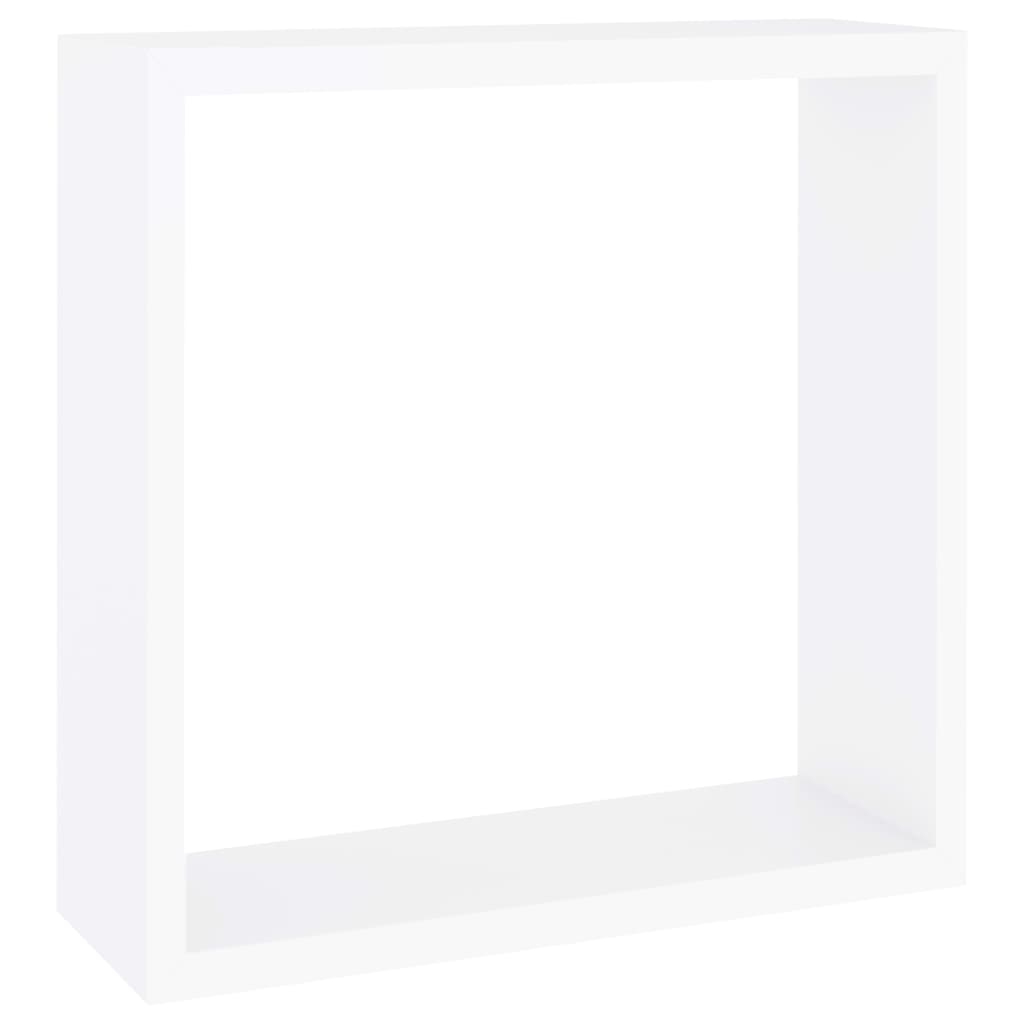 vidaXL Prateleiras de parede em forma de cubo 3 pcs MDF branco