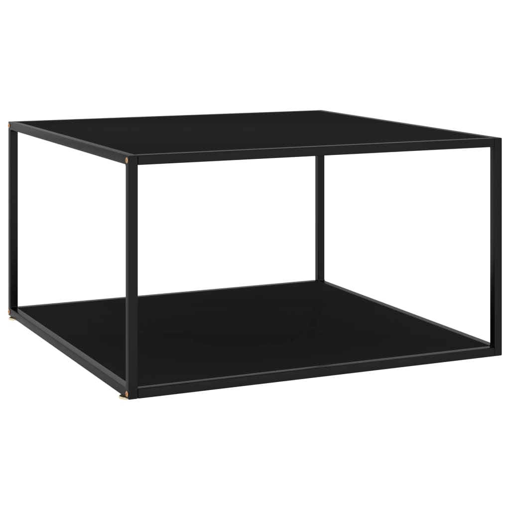 vidaXL Mesa de centro 90x90x50 cm preto com vidro preto