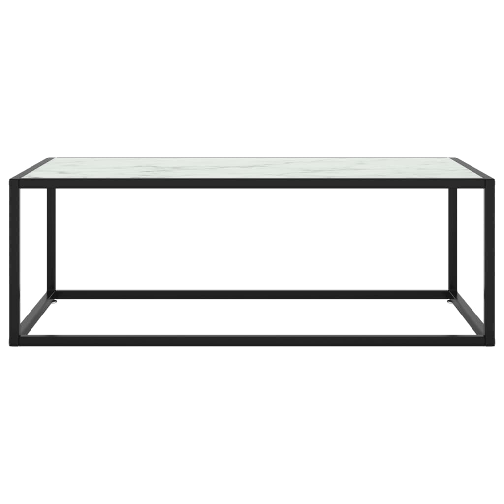 vidaXL Mesa de centro 100x50x35 cm vidro mármore branco