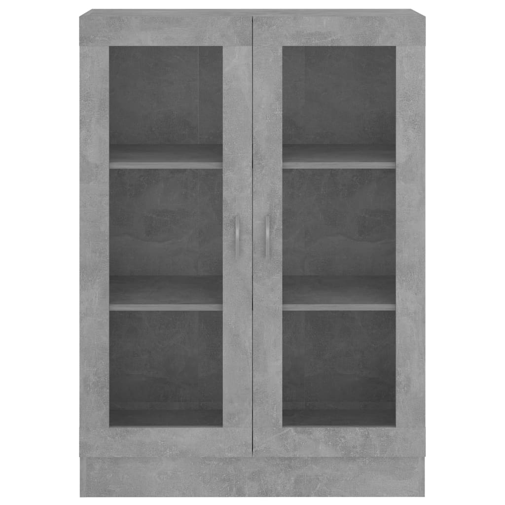 vidaXL Armário vitrine 82,5x30,5x115 cm contraplacado cinza cimento