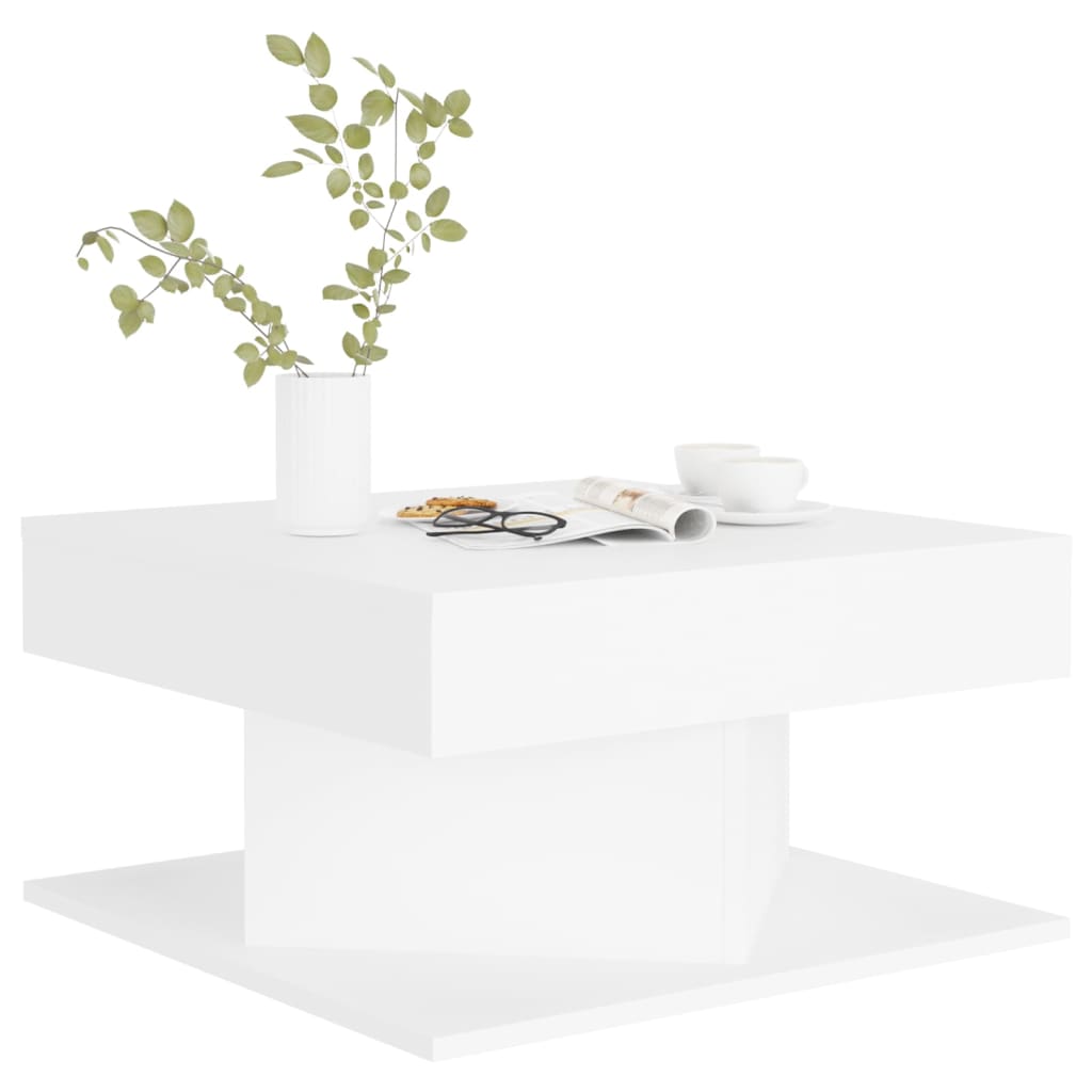 vidaXL Mesa de centro 57x57x30 cm contraplacado branco