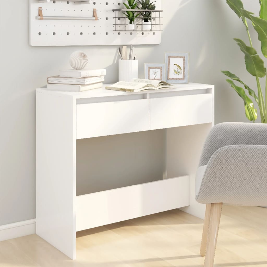 vidaXL Mesa consola 89x41x76,5 cm aço branco