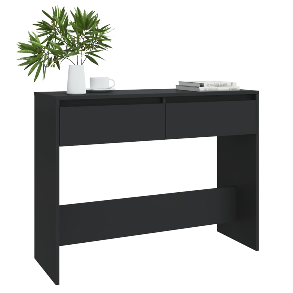 vidaXL Mesa consola 100x35x76,5 cm aglomerado preto