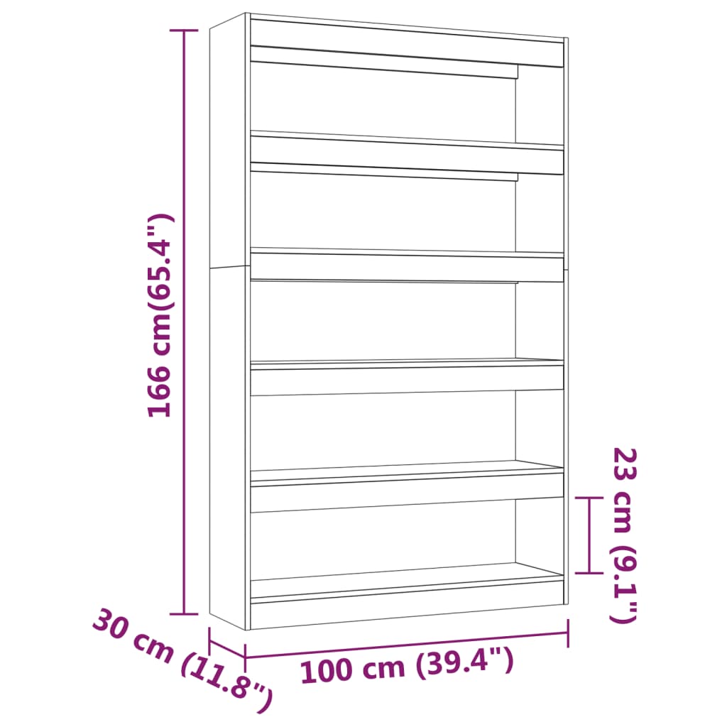 vidaXL Estante/divisória 100x30x166 cm branco brilhante