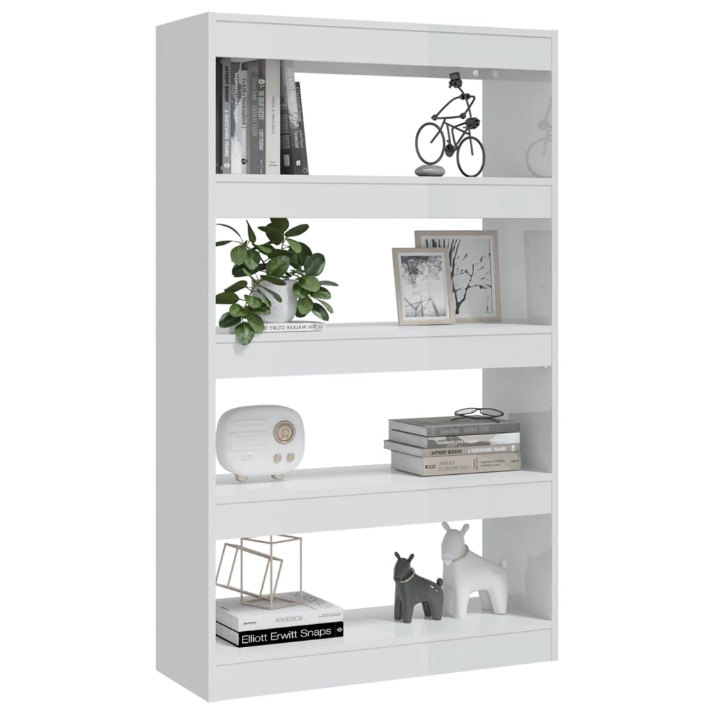 vidaXL Estante/divisória 80x30x135 cm contraplacado branco brilhante