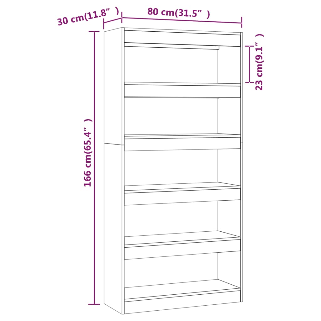 vidaXL Estante/divisória 80x30x166 cm contraplacado cinzento cimento