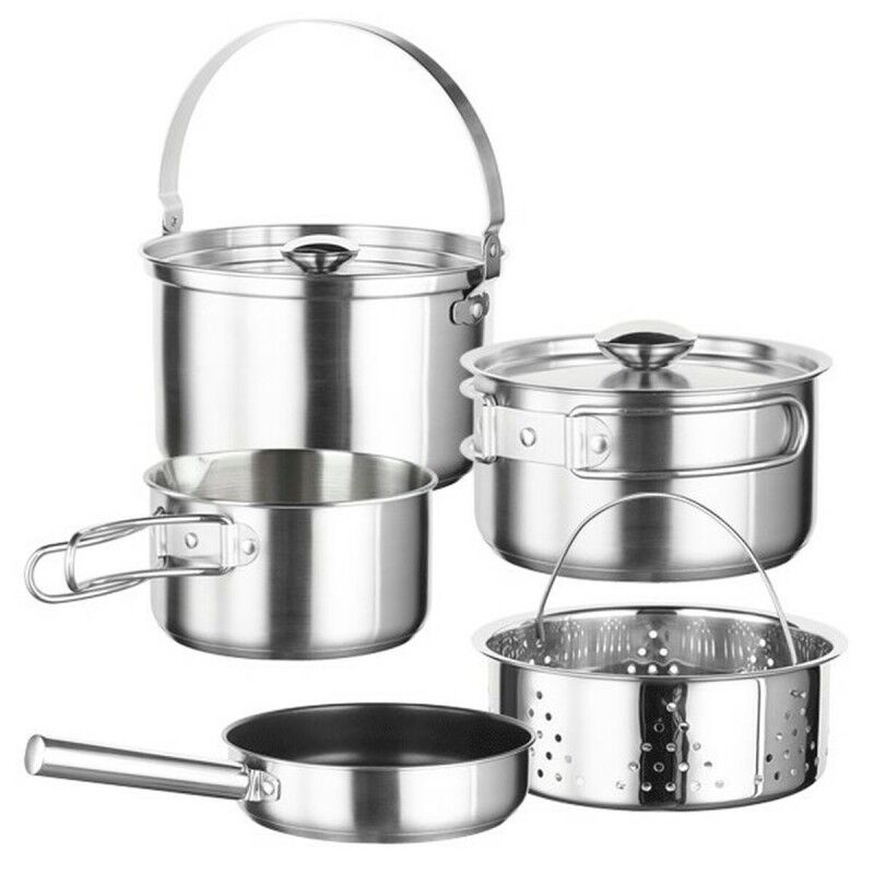 Inoxibar|Bateria de Cozinha Inoxibar KAMPING 61117 Aço 7 Peças Inoxibar|Bateria de Cozinha Inoxibar KAMPING 61117 Aço 7 Peças