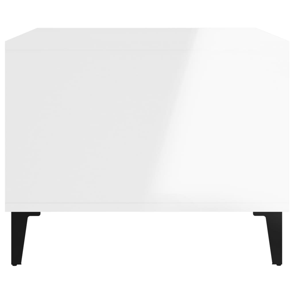 vidaXL Mesa de centro 60x50x40 cm derivados madeira branco brilhante