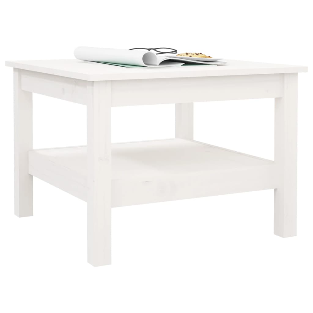 vidaXL Mesa de centro 55x55x40 cm pinho maciço branco