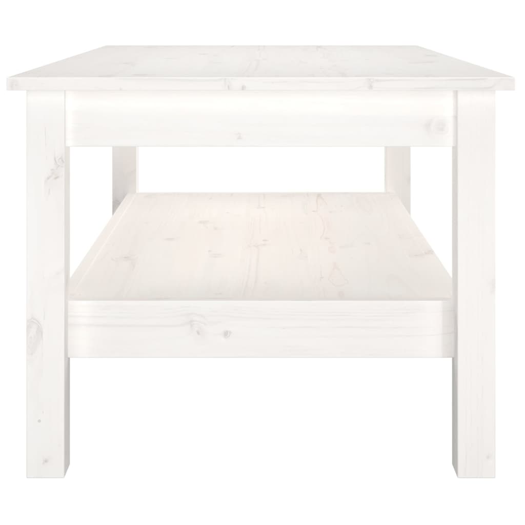 vidaXL Mesa de centro 80x50x40 cm madeira de pinho maciça branco