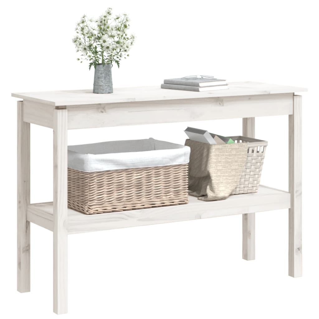 vidaXL Mesa consola 110x40x75 cm pinho maciço branco