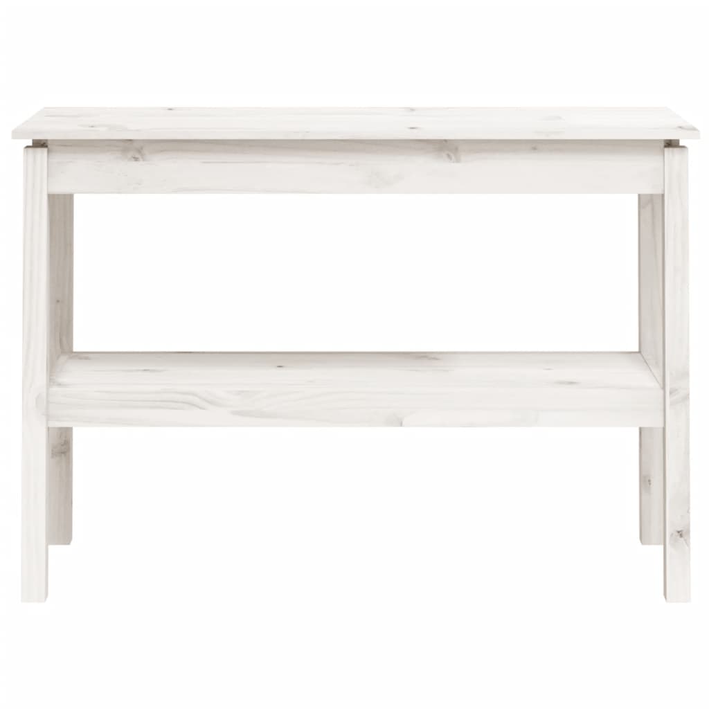 vidaXL Mesa consola 110x40x75 cm pinho maciço branco