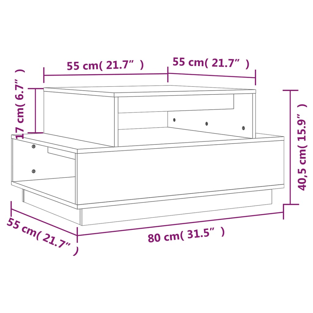 vidaXL Mesa de centro 80x55x40,5 cm madeira pinho maciça castanho-mel