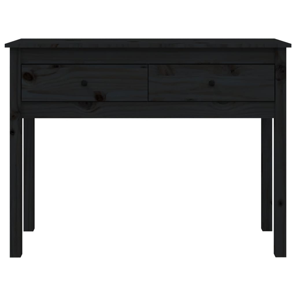 vidaXL Mesa consola 100x35x75 cm madeira de pinho maciça preto