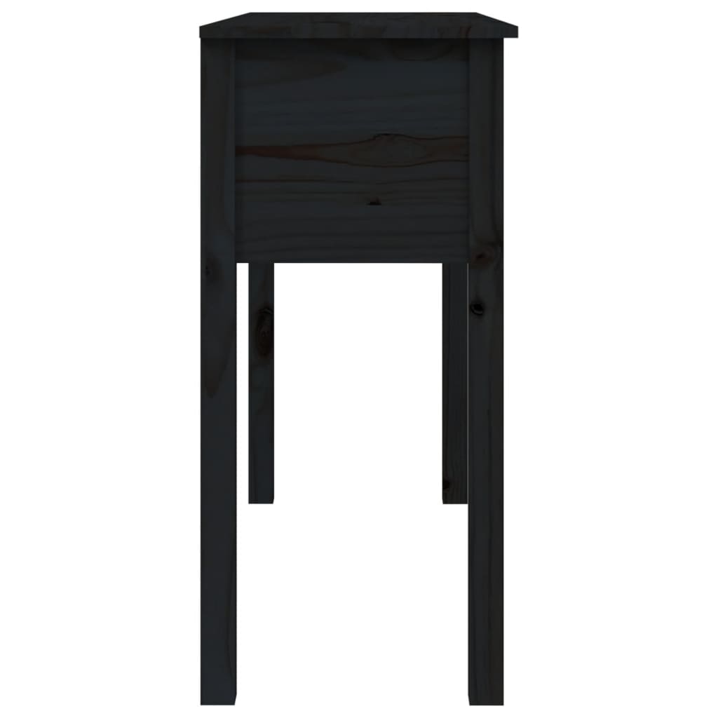 vidaXL Mesa consola 100x35x75 cm madeira de pinho maciça preto