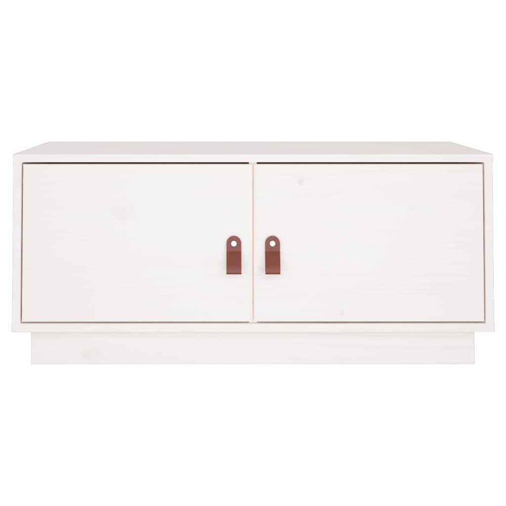 vidaXL Mesa de centro 80x50x35 cm madeira de pinho maciça branco