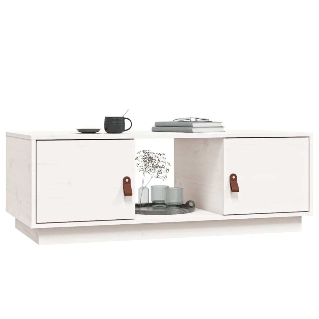 vidaXL Mesa de centro 100x50x35 cm pinho maciço branco