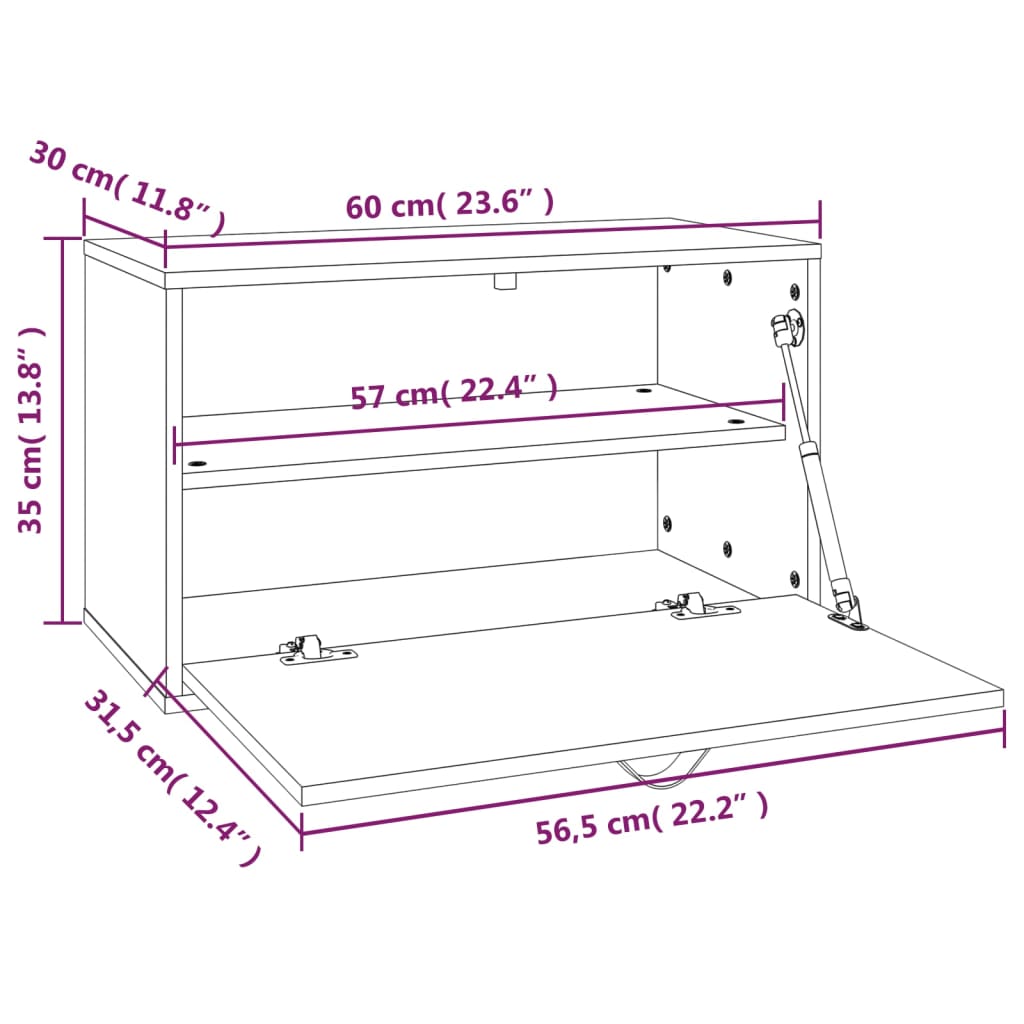 vidaXL Armários de parede 60x30x35 cm pinho maciço preto