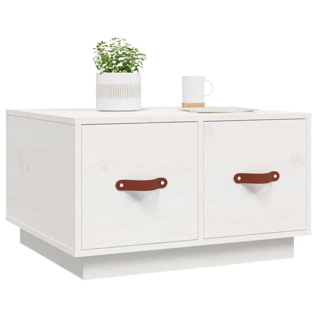 vidaXL Mesa de centro 60x53x35 cm pinho maciço branco