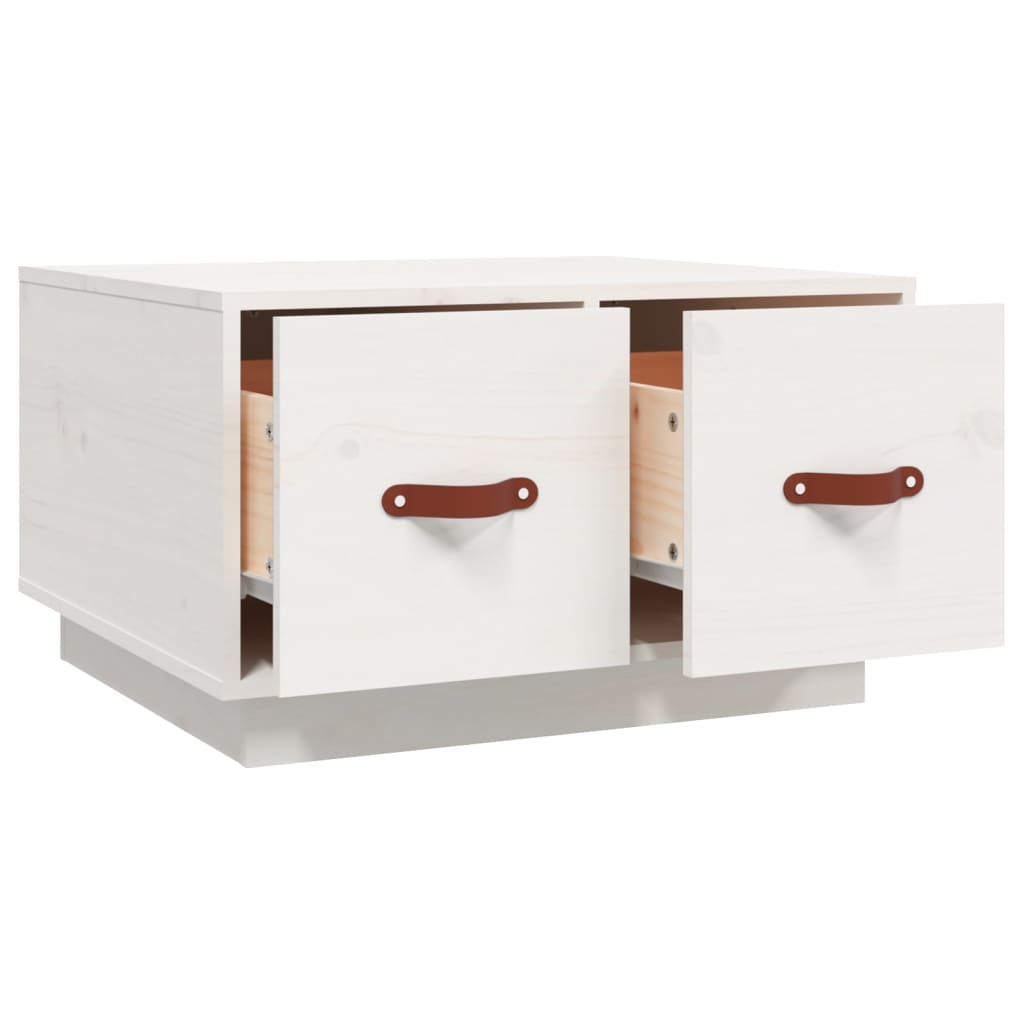 vidaXL Mesa de centro 60x53x35 cm pinho maciço branco