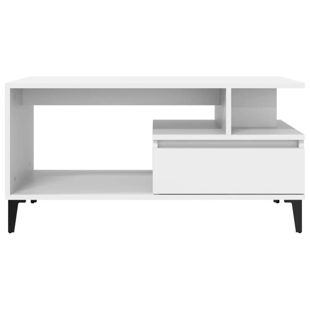 vidaXL Mesa de centro 90x49x45 cm derivados de madeira branco