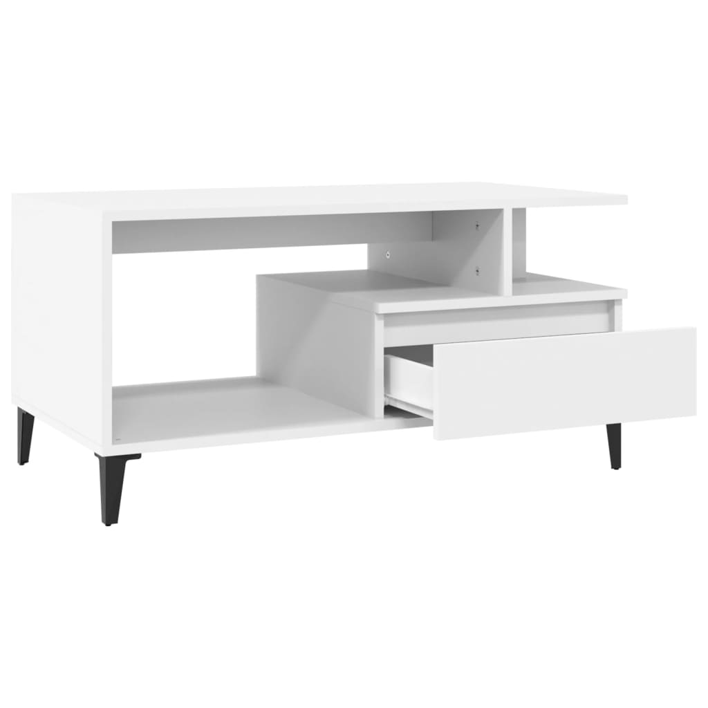 vidaXL Mesa de centro 90x49x45 cm derivados de madeira branco