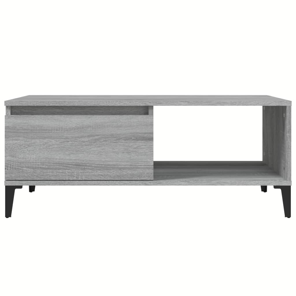 vidaXL Mesa de centro 90x50x36,5 cm derivados madeira cinzento sonoma