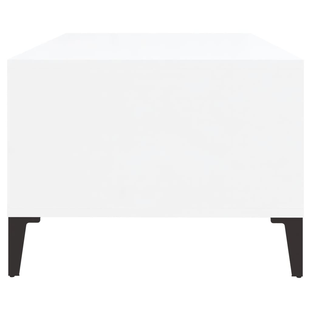 vidaXL Mesa de centro 90x50x36,5 cm derivados madeira branco brilhante