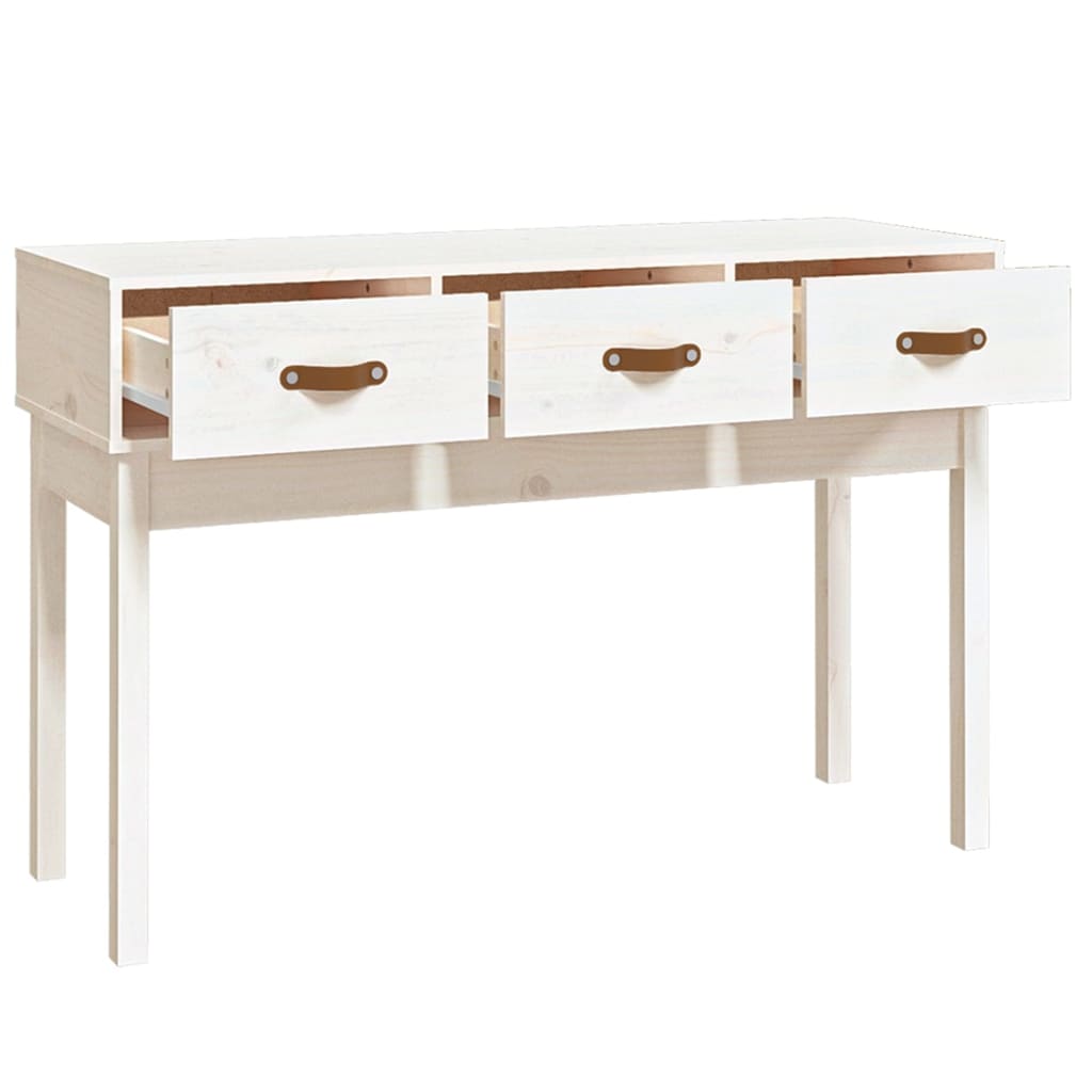 vidaXL Mesa consola 114x40x75 cm pinho maciço branco