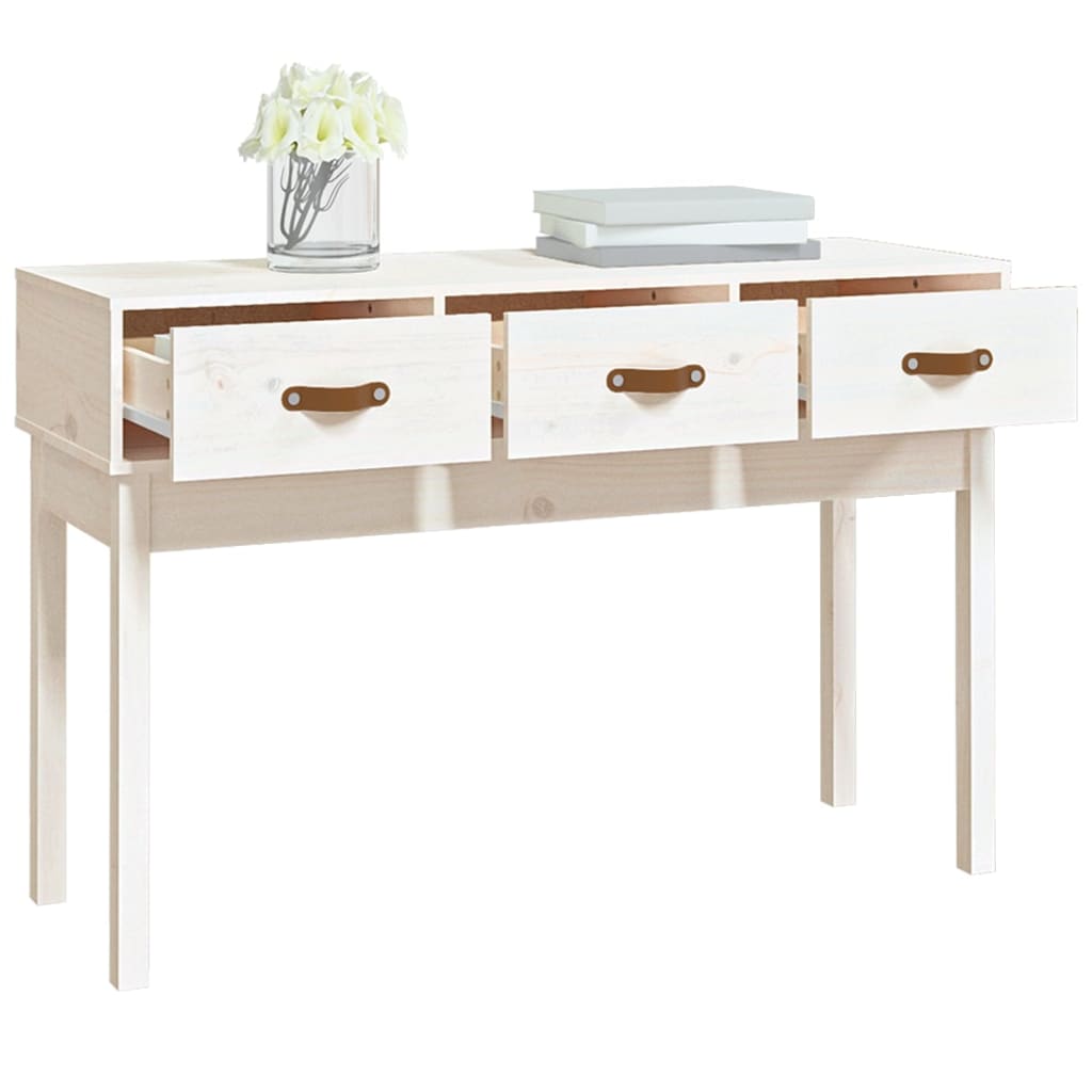 vidaXL Mesa consola 114x40x75 cm pinho maciço branco