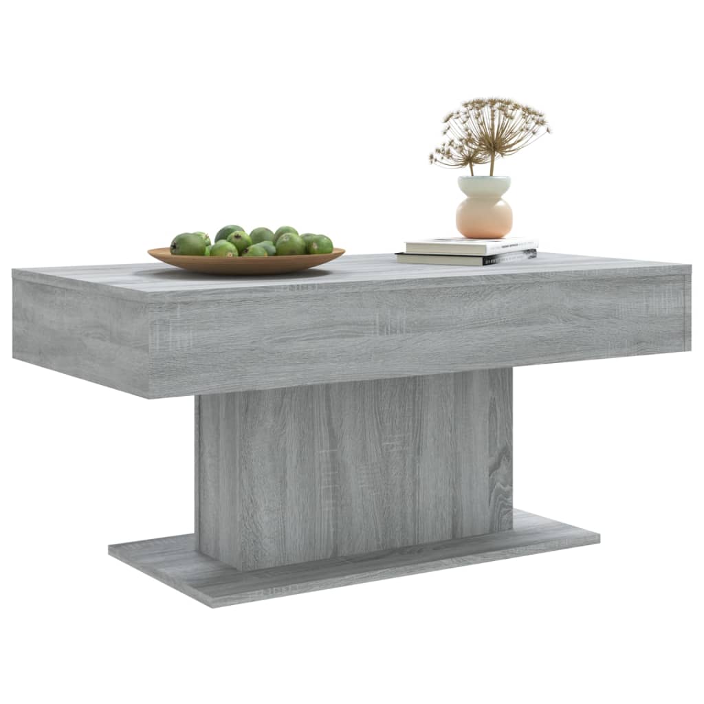 vidaXL Mesa de centro 96x50x45 cm derivados de madeira cinzento sonoma