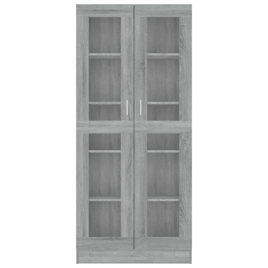 vidaXL Vitrine 82,5x30,5x185,5 cm derivados madeira cinzento sonoma