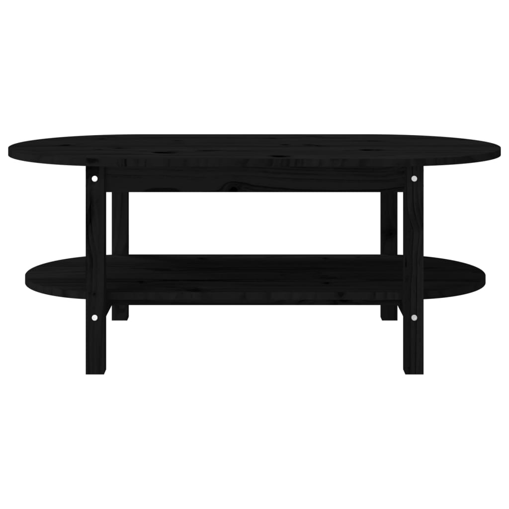 vidaXL Mesa de centro 110x55x45 cm madeira de pinho maciça preto