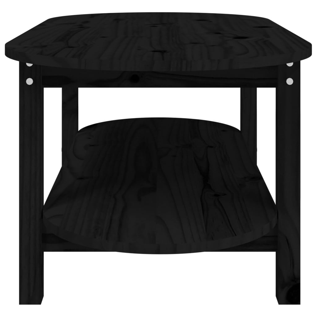 vidaXL Mesa de centro 110x55x45 cm madeira de pinho maciça preto