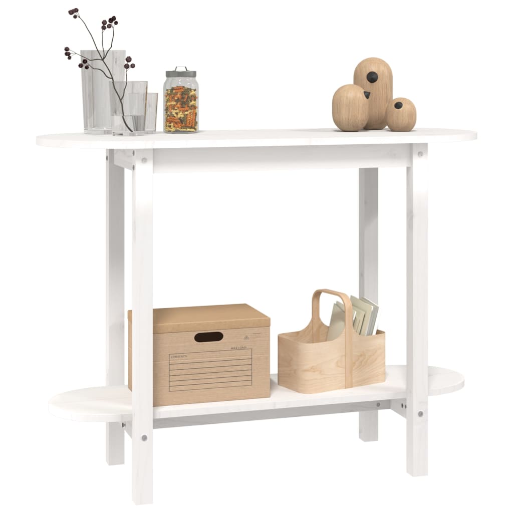 vidaXL Mesa consola 110x40x80 cm pinho maciço branco