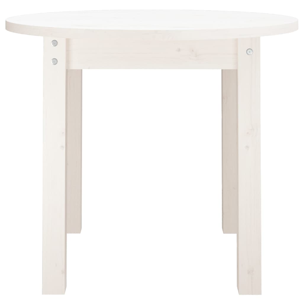 vidaXL Mesa de centro Ø 55x45 cm madeira de pinho maciça branco